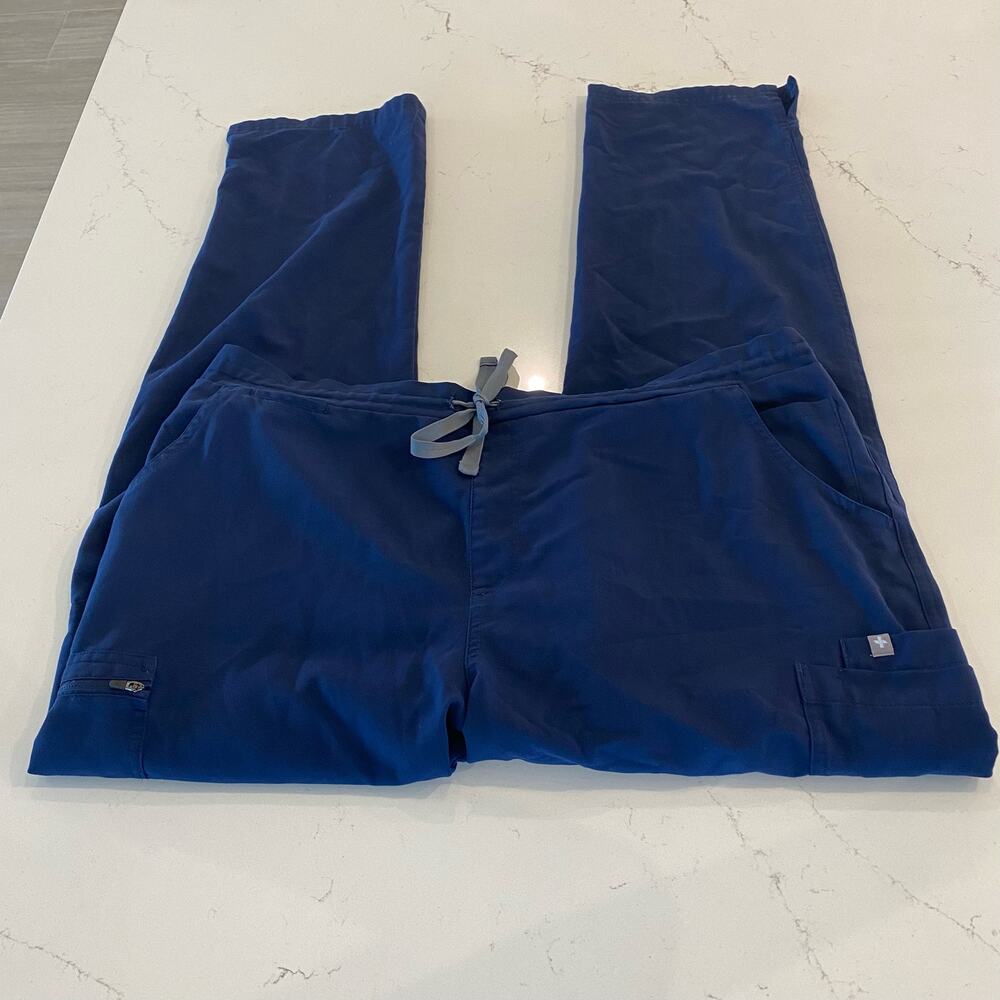 Figs High Waisted Yola Skinny Scrub Pants Navy Blue Size XL